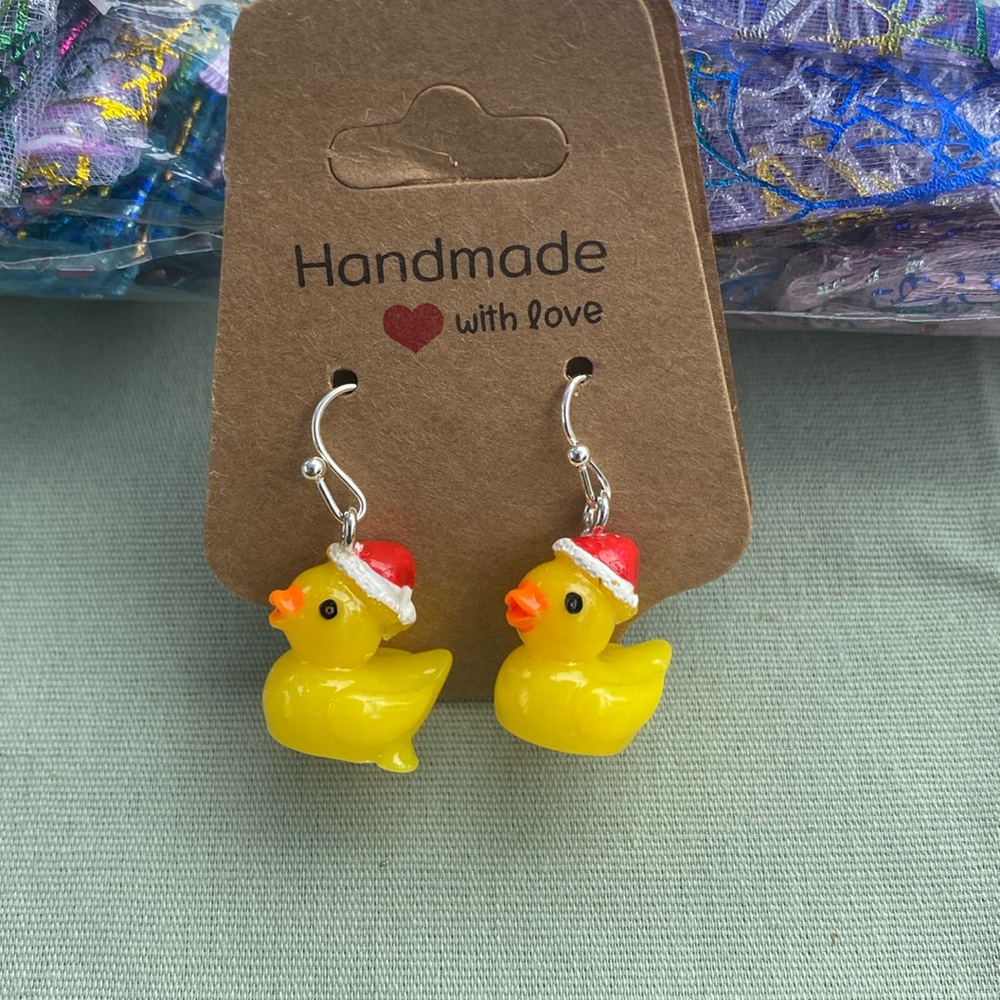 Santa rubber ducks earrings **3 for $24**